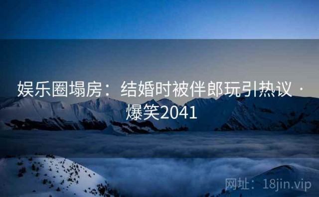 娱乐圈塌房：结婚时被伴郎玩引热议 · 爆笑2041